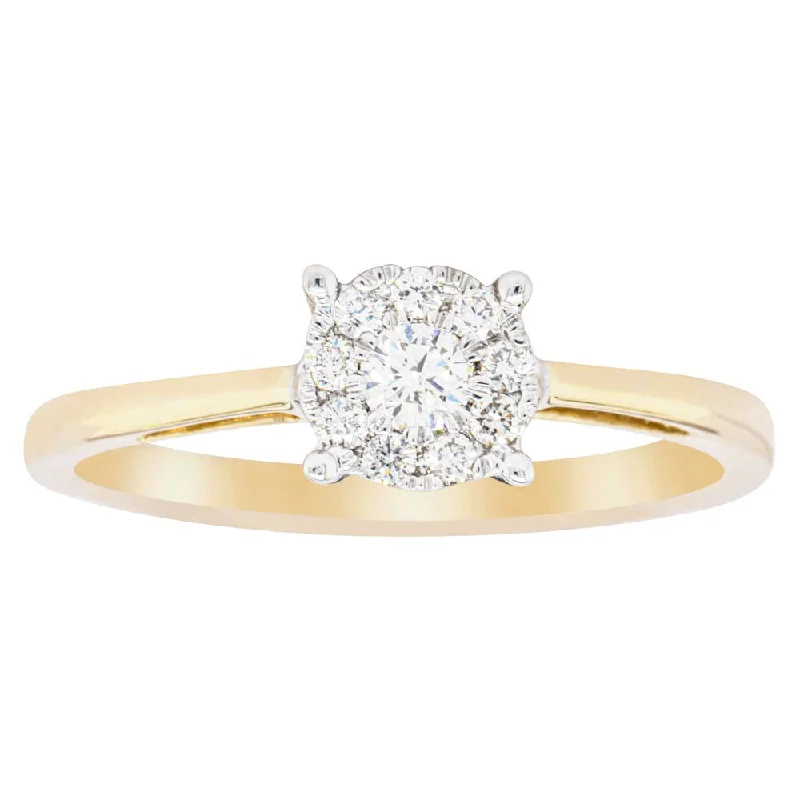 14ct Yellow Gold Diamond Coronet Ring