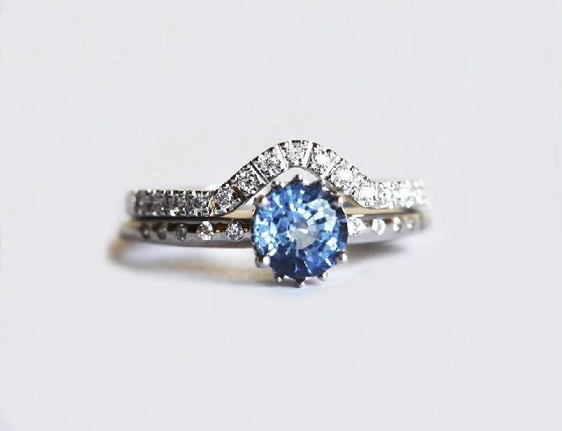 Ariel Blue Sapphire Diamond Ring