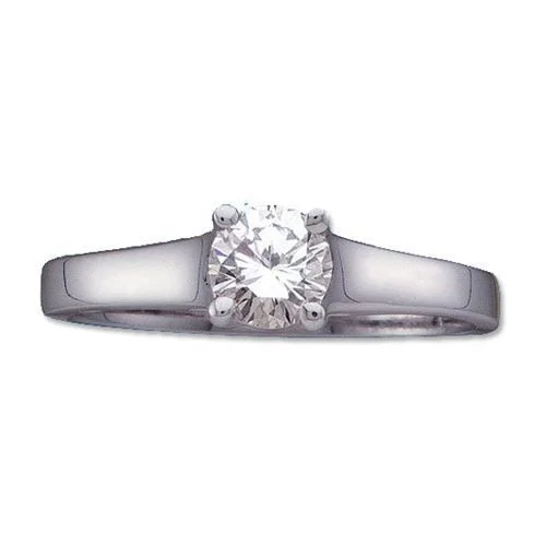 Royale 1 CTW Round Diamond Solitaire Engagement Ring in 14KT White Gold