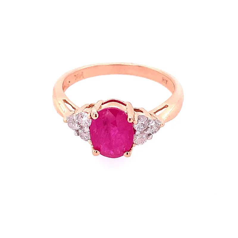 Ruby and Diamond Ring in Rose Gold