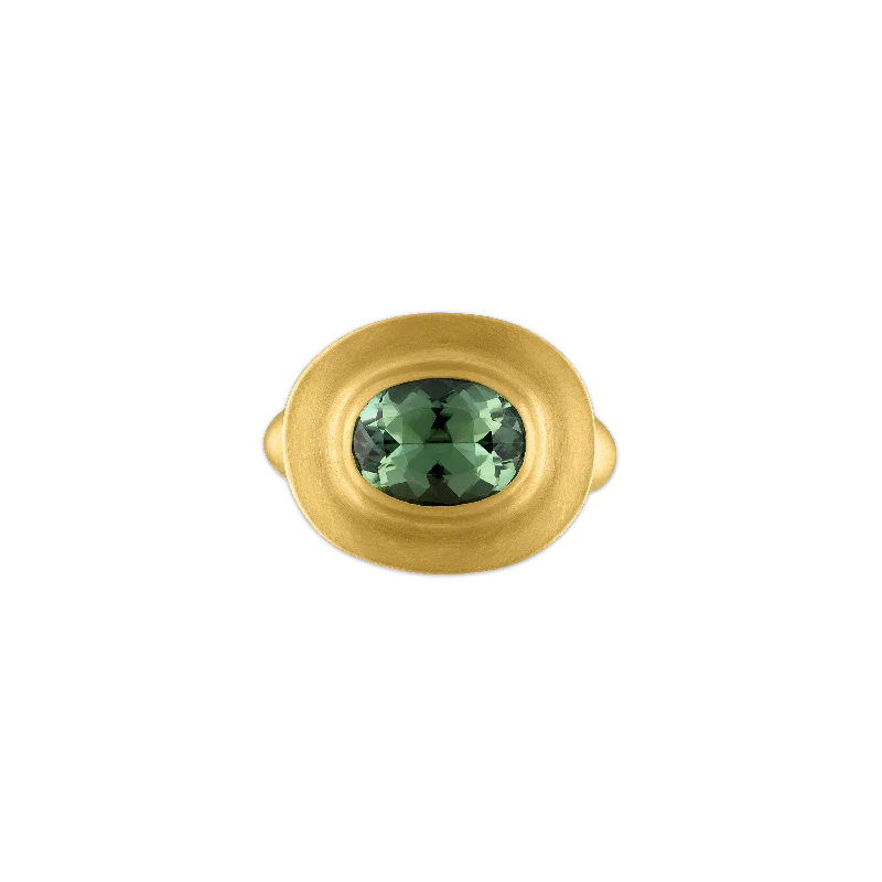 Faceted Green Tourmaline Masona Ring