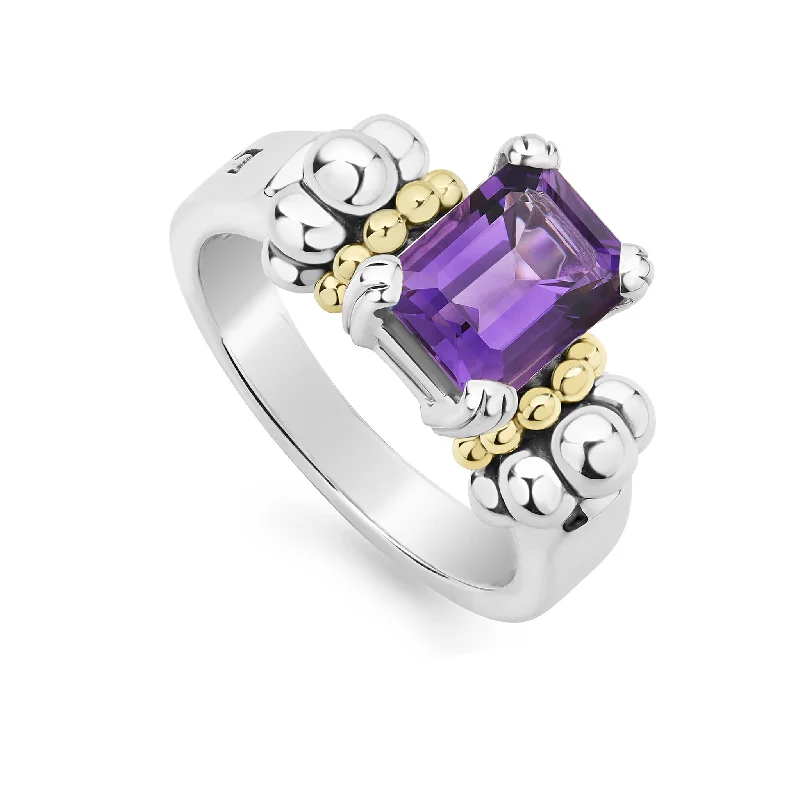 Glacier Small Emerald-Cut Amethyst Ring