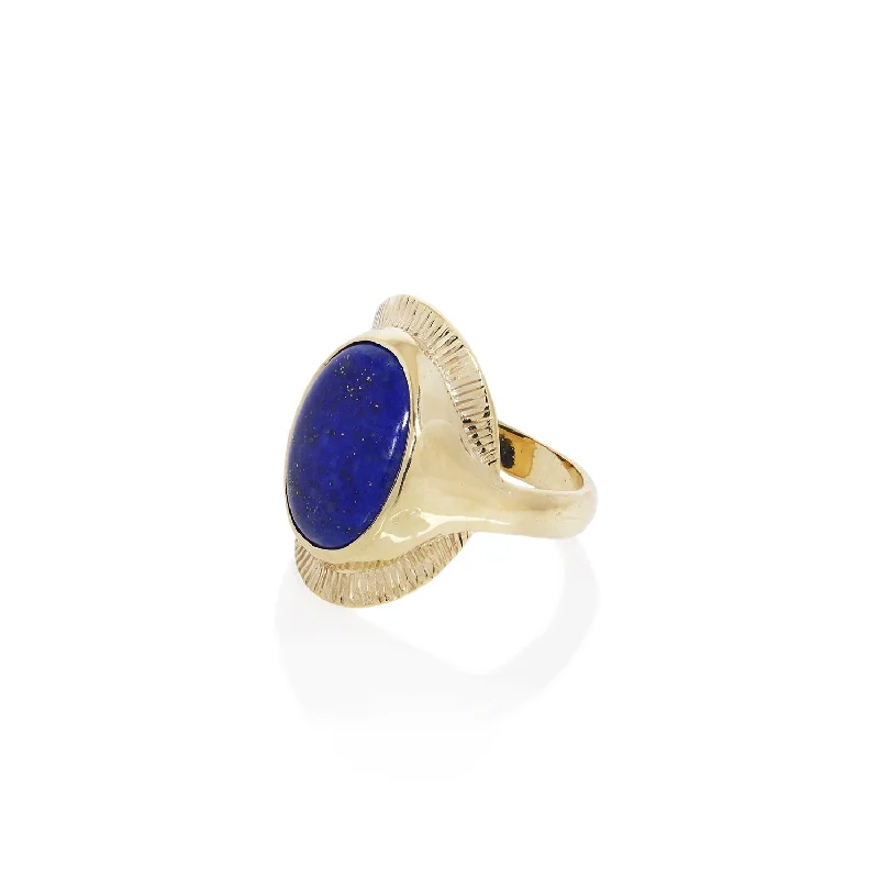 Inanna Lapis Shield Ring