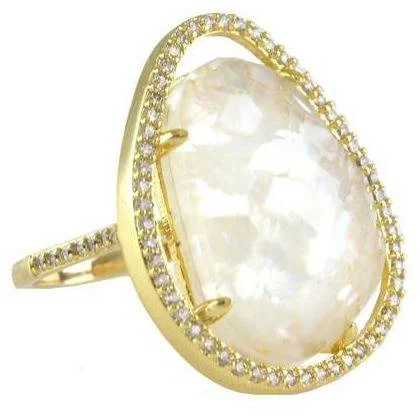 Marcia Moran Marty Offset Stone Ring - Gold