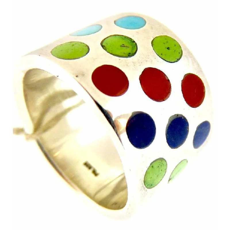 Peyote Bird Designs Wide Polka Dot Inlay Multi Band