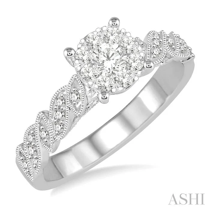 ROUND SHAPE LOVEBRIGHT DIAMOND ENGAGEMENT RING