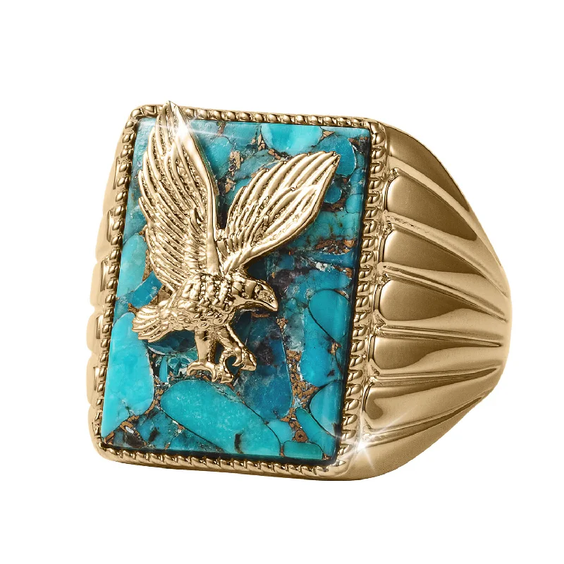 Turquoise Golden Eagle Ring