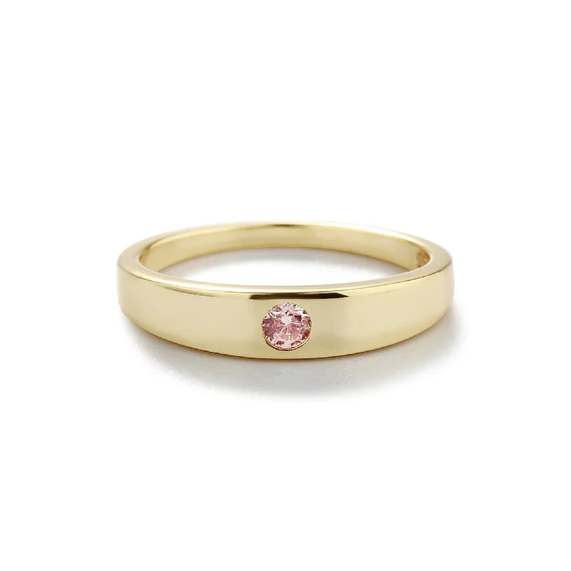 Get Ready To Sparkle – Special Jewelry Discounts 14K Gold-Plated Baby Ring with Pink CZ for Kids