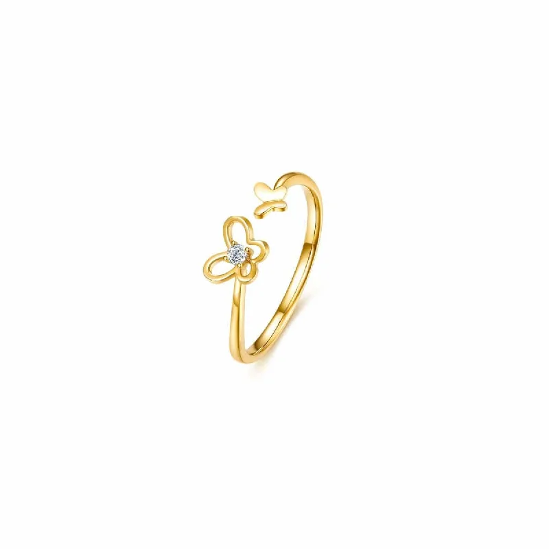 Big Savings On Your Favorite Jewelry Pieces "Golden Wings" Butterfly 14K Yellow Gold Ring