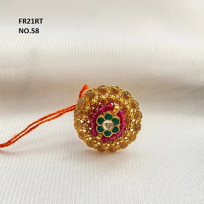 Last Chance To Shop High-End Jewelry At Markdown Prices Kala Creation Gold Plated Pota Stone Finger Ring