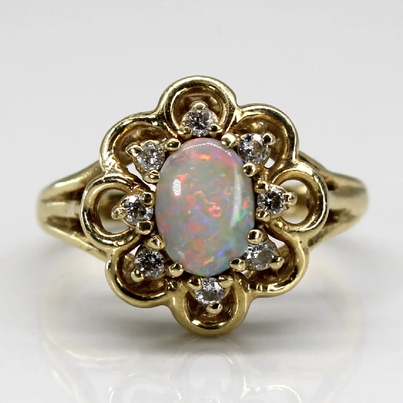 Huge Savings On Timeless Jewelry Collections Opal & Diamond Cocktail Ring | 0.50ct | 0.12ctw | SZ 6 |