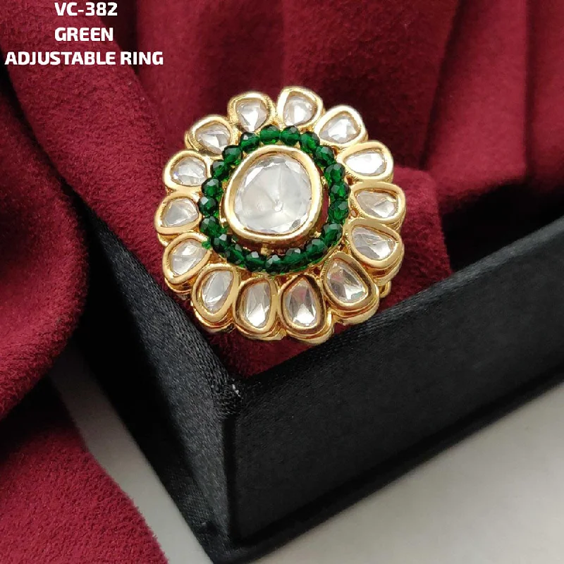 Trending Jewelry Now At Unbeatable Prices Vivah Creations Gold Plated Kundan Stone Adjustable Ring