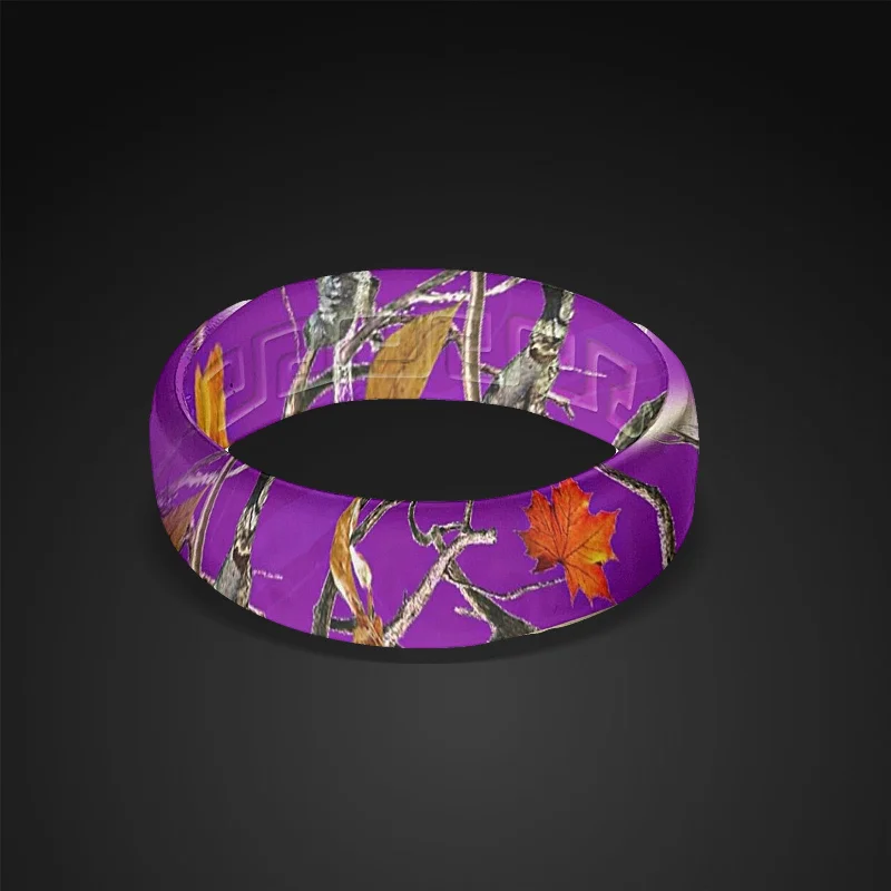 Purple Camo Silicone Ring - Ergonomic Silicone Camo Band with Lifetime Warranty