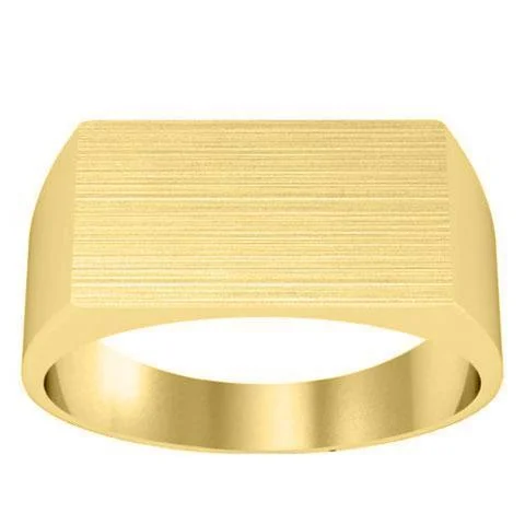 Wide Rectangular Signet Ring for Men - 15mm x 9mm