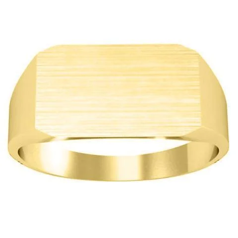 Wide Rectangular Signet Ring for Men - 14mm x 9mm