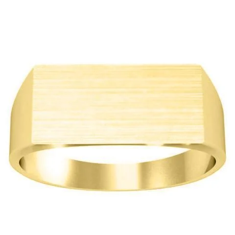 Wide Rectangular Signet Ring for Men - 16mm x 8mm