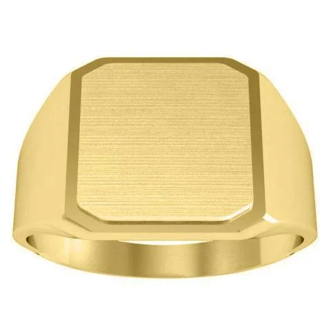 Step Edge Square Signet Ring - 12mm x 10mm