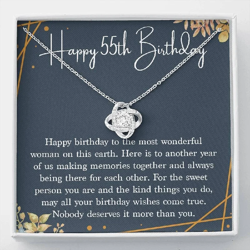 55th Birthday Necklace Gift For Her 55th s For Women Mom 55 Years Old Jewelry Love Knot Necklace Birthday Necklace