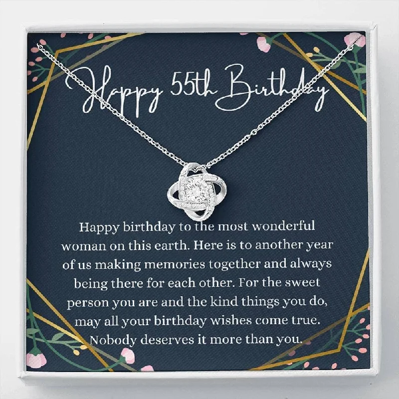 55th Birthday Necklace Love Knot Necklace 55th Birthday For Her Gift 55th For Her Fifty Fifth For Women Friend 55th