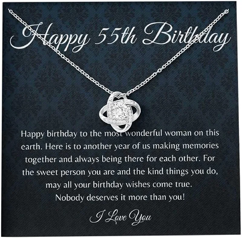 55th Birthday Necklace Message Card With Necklace Box Gift Necklace For Wife Gift For Wife For Wife Box Gift For