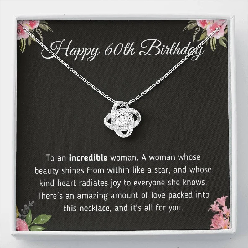 60th Birthday Jewelry Gift - for a Woman Turning 60 – Necklace with Meaningful Message Card & Gift Box for Wife Sister