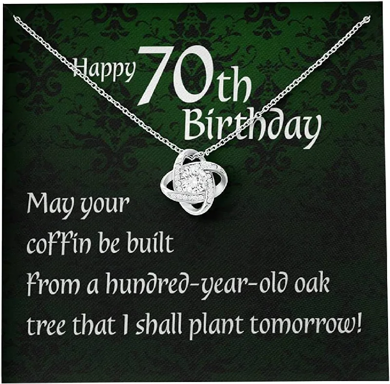 70th Birthday Necklace Birthday Necklace Gift Box With Floral Card For 70 Years Old Lady Gift For Grandma On 70th