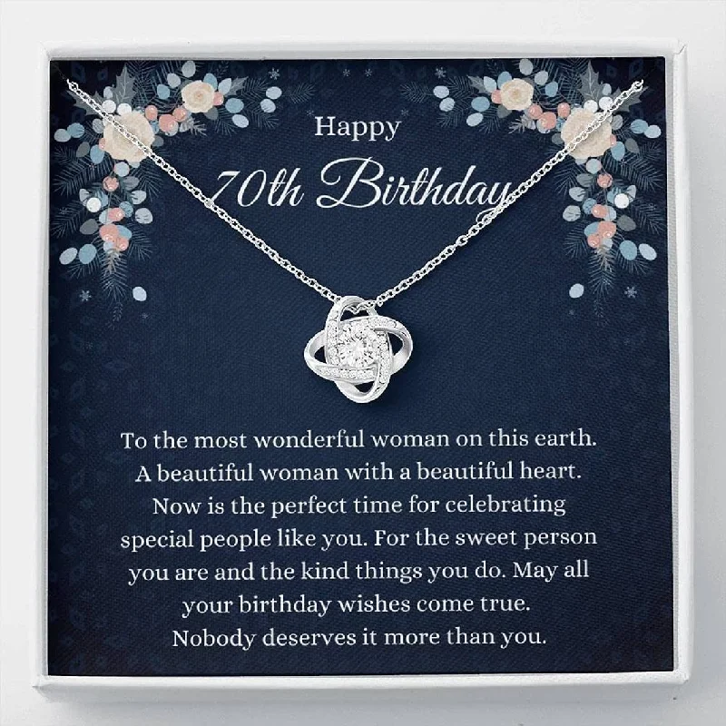 70th Birthday Necklace Gift for Her 70th for Her Seventieth for Woman Friend 70th Birthday Friend Love Knot