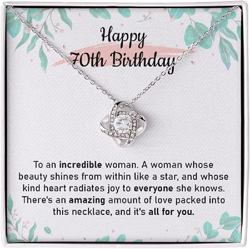 70th Birthday Necklace Jewelry For Women Happy seventieth Birthday Necklace With Meaningful Message Card & Gift Box