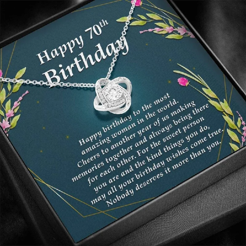 70th Birthday Necklace Seventieth Birthday Card for Best Friend Jewelry for Women Friends Coworkers and Family Unique