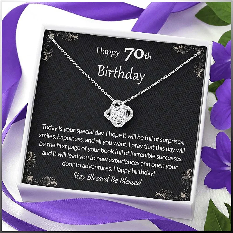 70th birthday necklace The Love Knot Necklace gift 70th birthday gift for Women Happy 70th birthday Gift For