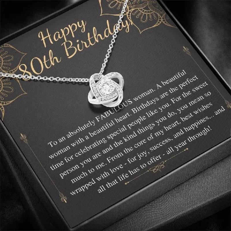 80th Birthday Necklace The Love Knot Necklace Gift For Mother 80th For Her eightieth For Women Friend 80th Birthday