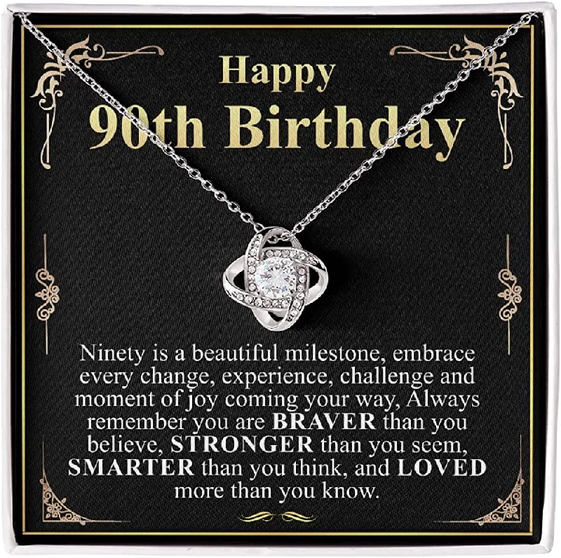 90th Birthday Necklace Meaningful Jewelry Gifts Love Knot 90th For Her Ninetieth For Women Friend Wife 90th