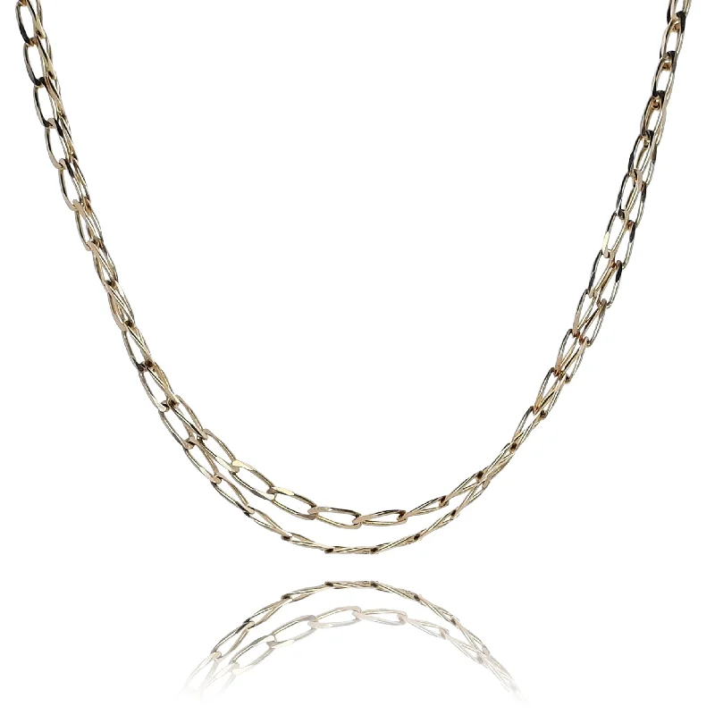 Get Your Favorite Jewelry At The Best Price Estate 14 Karat Yellow Gold Small Oval Link Chain Necklace