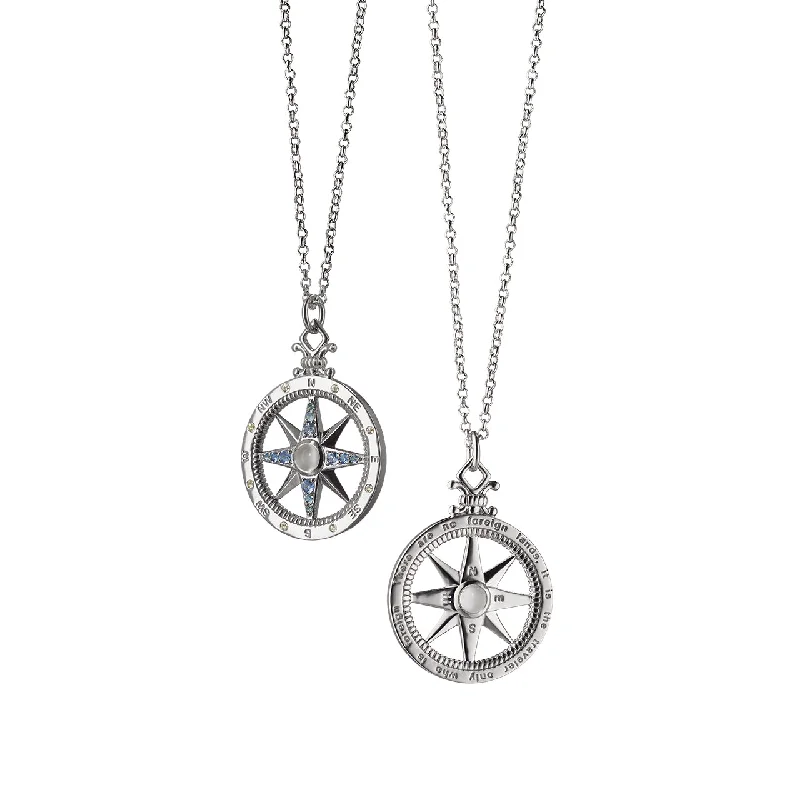 Elevate Your Jewelry Collection With Limited-Time Savings Monica Rich Kosann "Adventure" Global Compass Charm with Sapphires