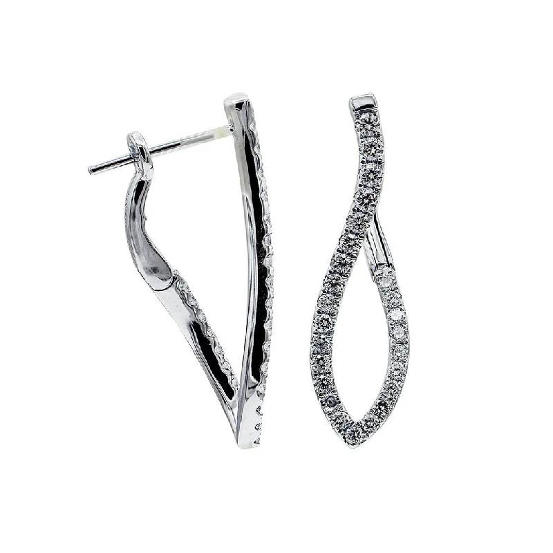 Classic And Modern Jewelry Styles On Sale 0.68 ctw Diamond Curvy Hoop Earrings