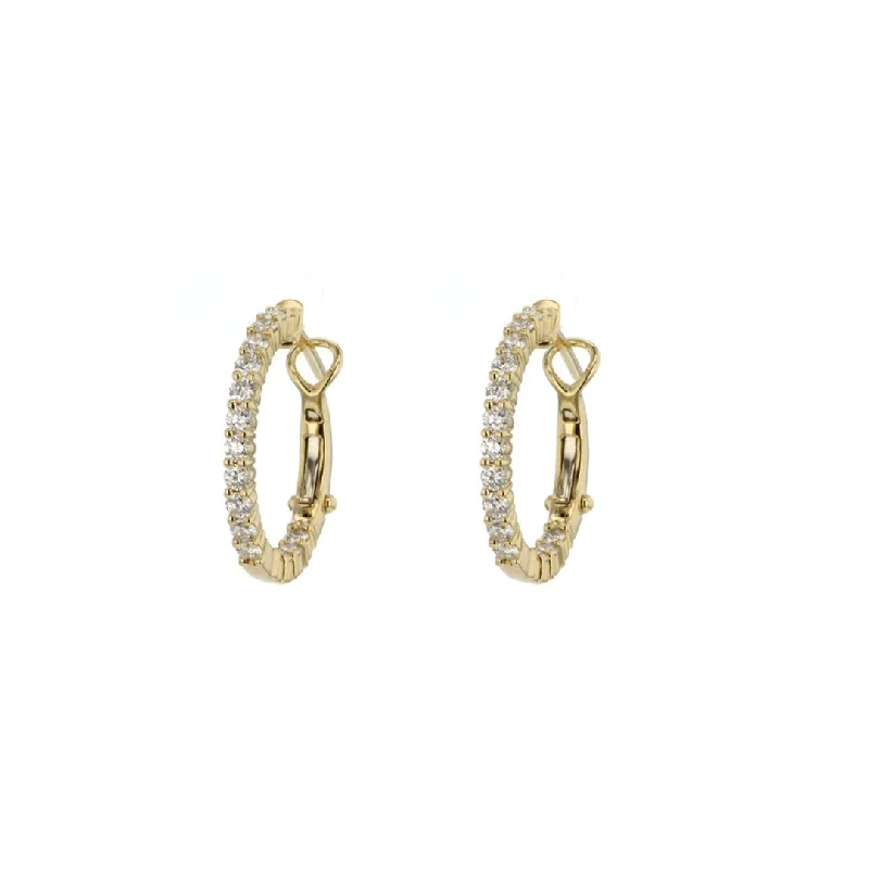 Get Your Favorite Jewelry At The Best Price 1.00 ctw Diamond 0.60" Inside-Out Hoop Earrings