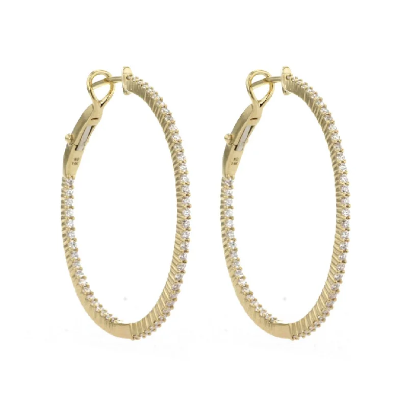 Save On Luxury Jewelry Pieces – Limited-Time Offers 1.02 ctw Diamond 1.20" Inside-Out Hoop Earrings