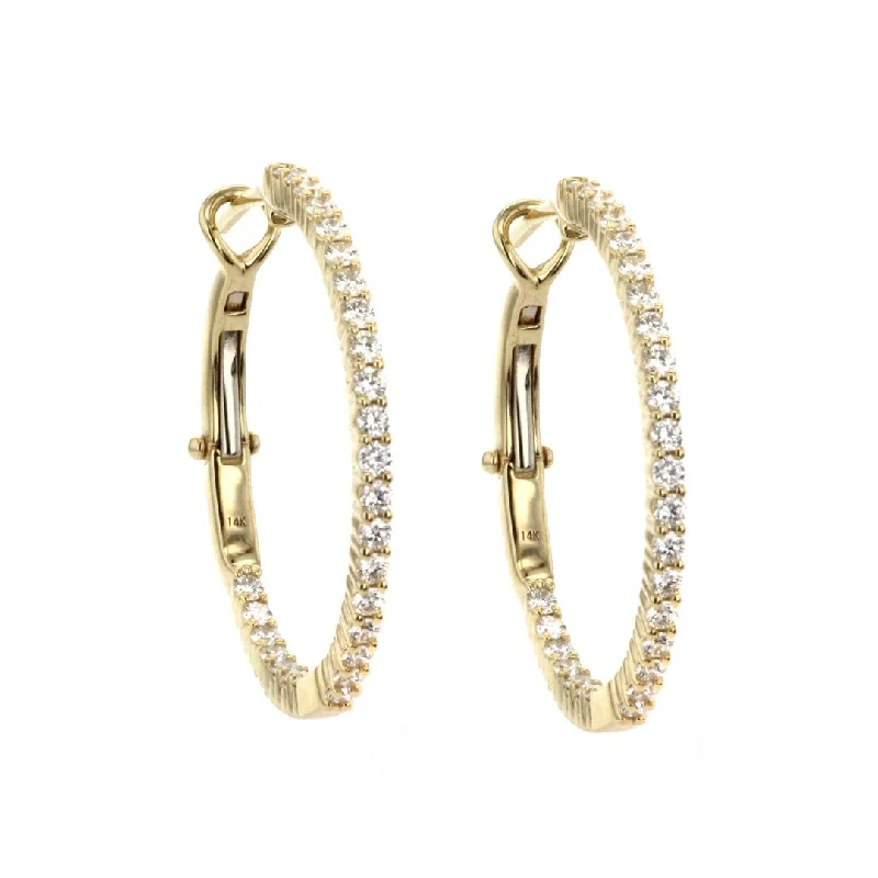 Celebrate With Sparkle – Jewelry Sale Now Live 1.09 ctw Diamond 0.90" Inside-Out Hoop Earrings