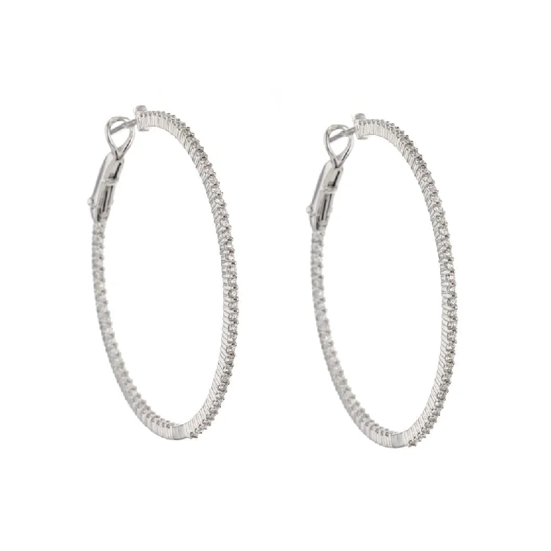 Luxury Jewelry Sale – Elegant Styles At Unbeatable Prices 1.30 ctw Diamond 1.50" Inside-Out Hoop Earrings | M10278151