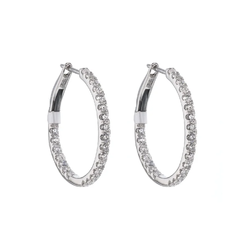 Shop Trending Jewelry With Exclusive Savings 1.31 ctw Diamond Inside-Out Hoop Earrings