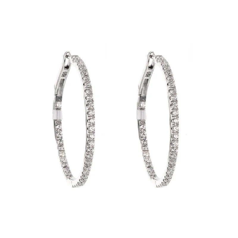 Special Offers On Handcrafted And Designer Jewelry 1.41 ctw Diamond Inside-Out Hoop Earrings