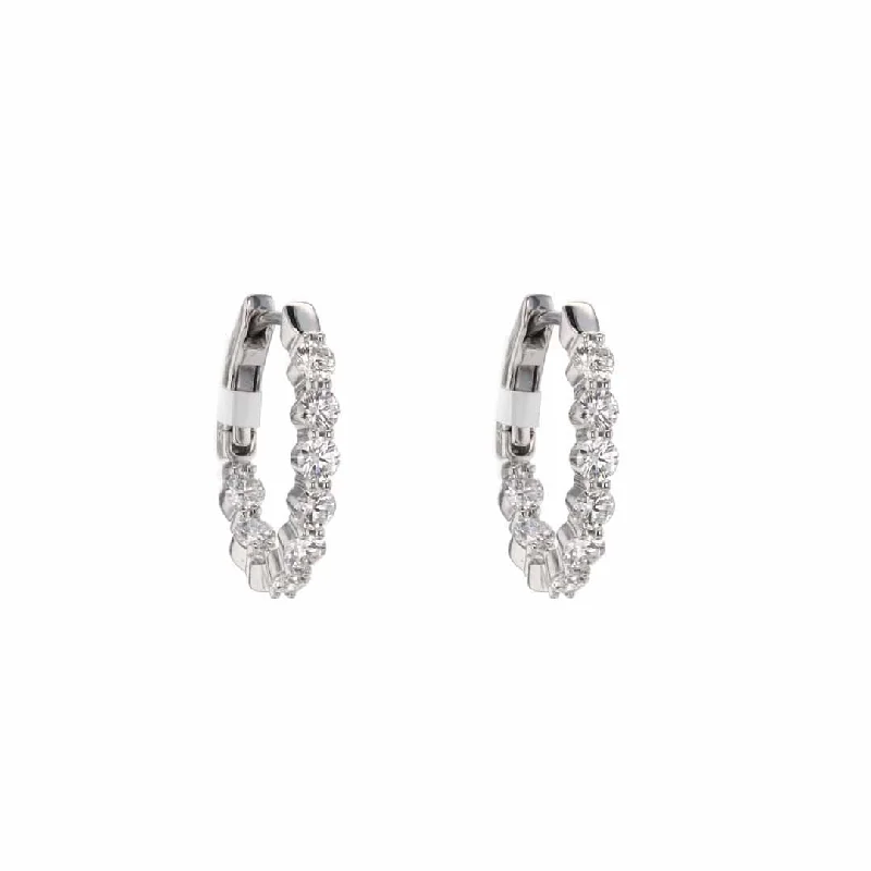 Personalized Jewelry Sale – Unique Pieces At Great Prices 1.54 ctw Diamond 1/2" Inside-Out Hoop Earrings | 10278437