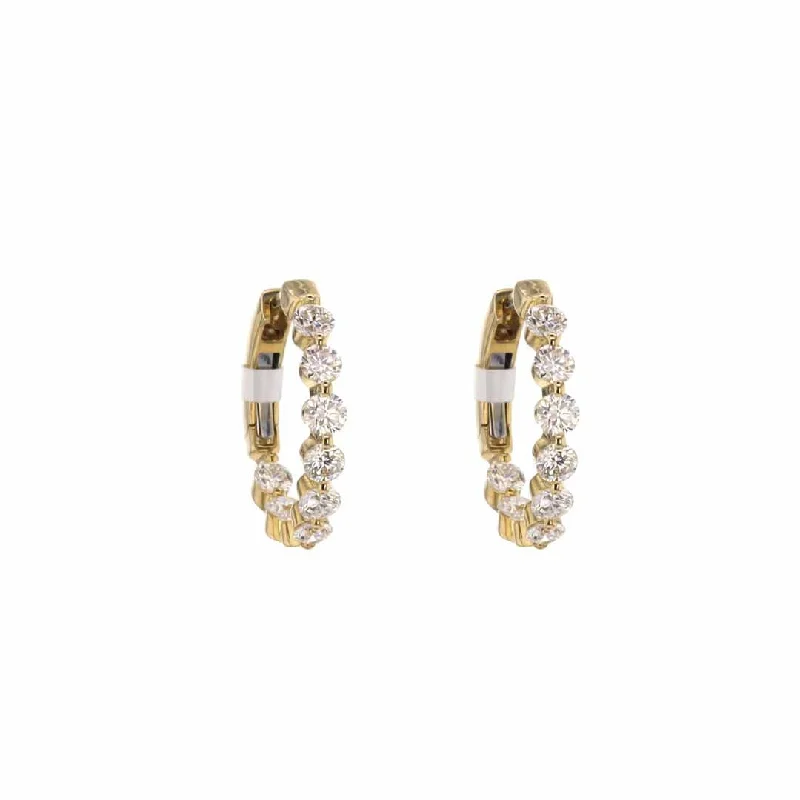 Exclusive Jewelry Sale – Shine For Less 1.54 ctw Diamond 3/4" Inside-Out Hoop Earrings | 10278435