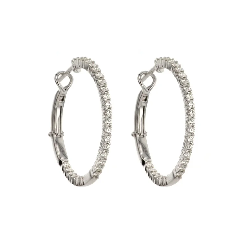 Luxury Jewelry At Unbeatable Discounts 1.55 ctw Diamond 0.90" Inside-Out Hoop Earrings