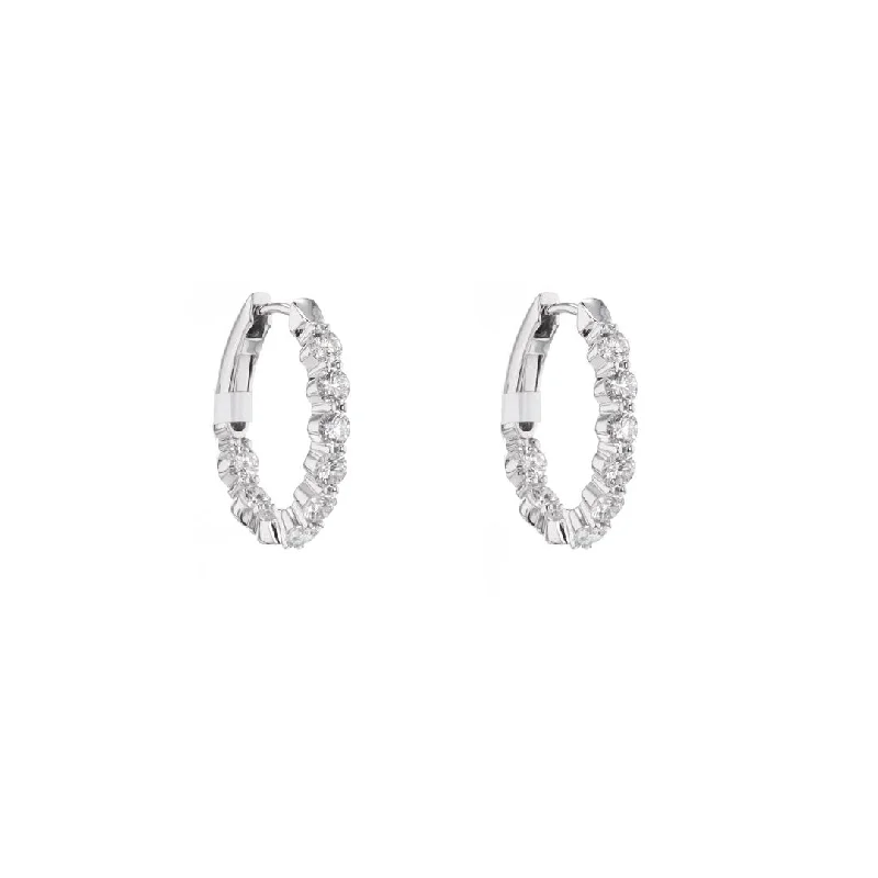 Personalized Jewelry Sale – Meaningful Gifts At Great Prices 1.56 ctw Diamond 1/2" Inside-Out Hoop Earrings