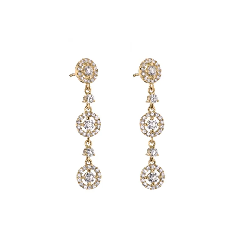 Customized Silver Jewelry For Unique Style 1.87 ctw Diamond Drop Earrings