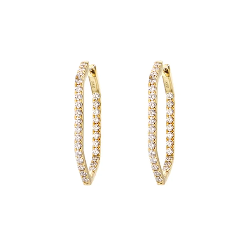 High-Quality Gemstone Jewelry For Special Occasions 1.95 ctw Diamond Inside-Out Hoop Earrings