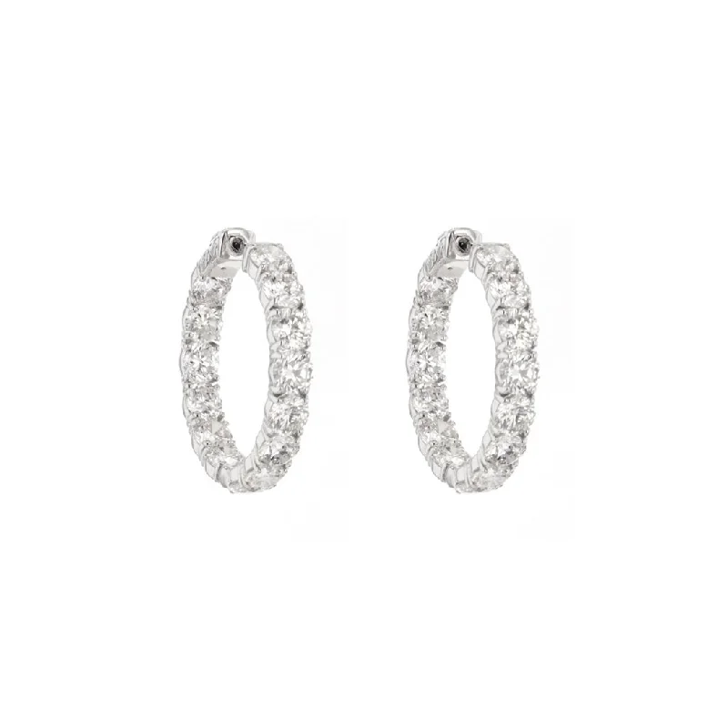 Exclusive Online Jewelry Sale – Don't Wait 11.25 ctw Diamond 1.25" Inside-Out Hoop Earrings