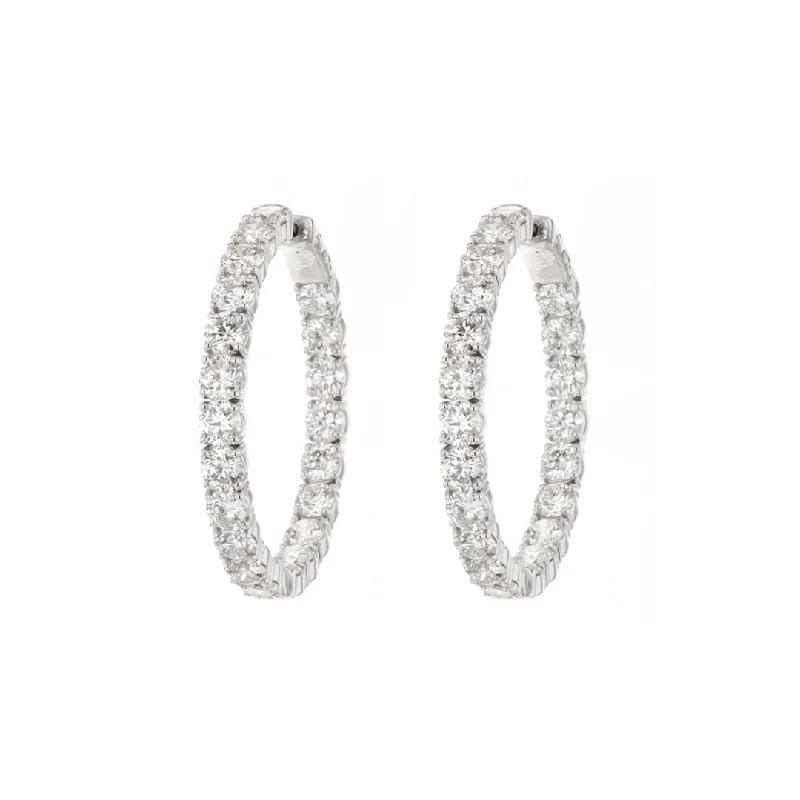 Jewelry Clearance – Final Chance To Save Big 12.78 ctw Diamond 1.50" Inside-Out Hoop Earrings