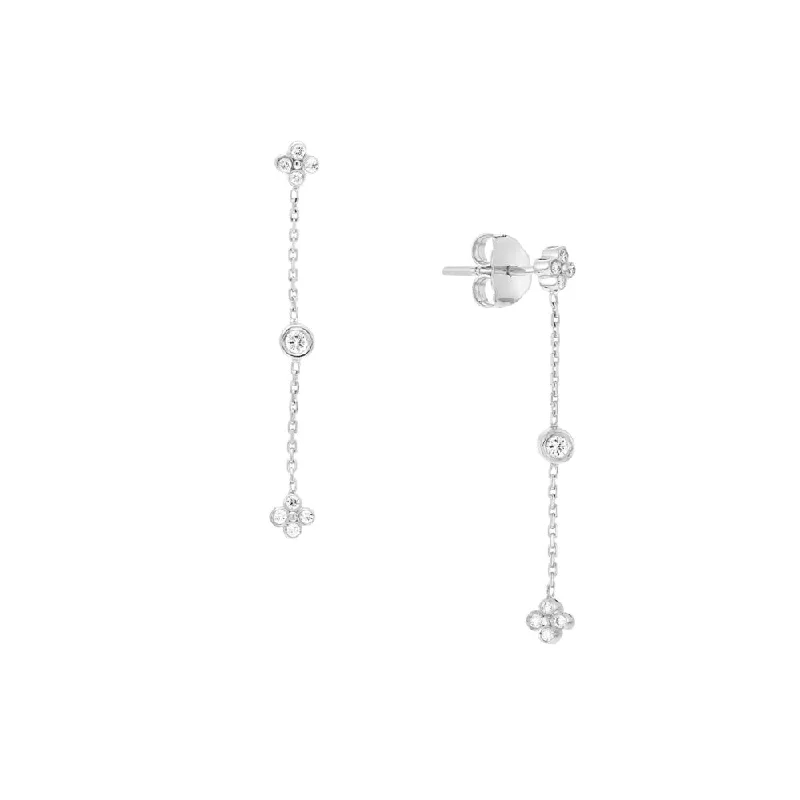 Limited-Time Offer On Elegant Jewelry Pieces 14k Diamond Bezel & Cluster Dangle Earrings